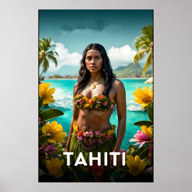 Affiche de voyage Tahiti (Devant)