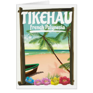 Affiche de voyage Tikehau Polynésie française.