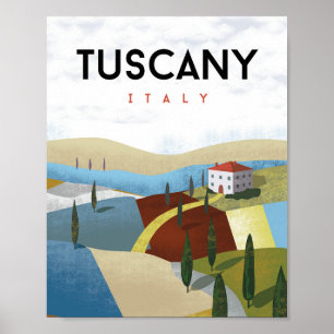 Affiche de voyage toscane en italie