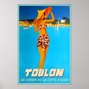 Affiche de voyage Toulon Côte d'Azur France