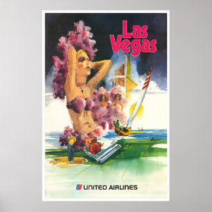 Affiche de voyage unie de Las Vegas Art Showgirl P