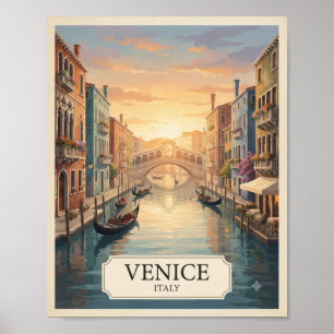 Affiche de voyage Venise Italie Vintage Grand Ca
