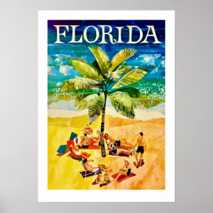 Affiche de voyage vintage 20x28 Floride