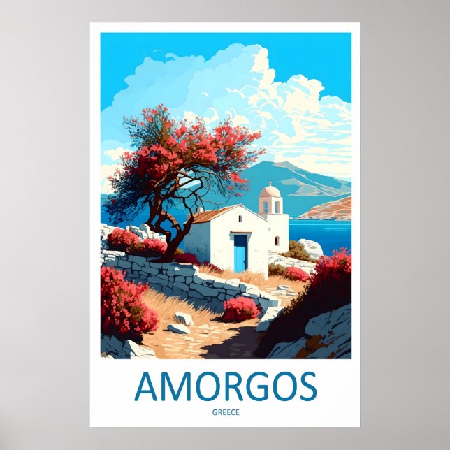 Affiche de voyage vintage Amorgos Parc national de (Devant)