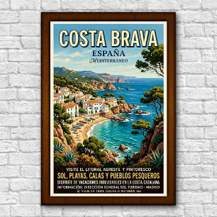 Affiche de voyage Vintage années 1960 Costa Brava,