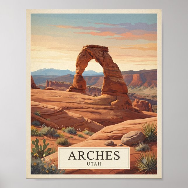 Affiche de voyage Vintage Arches Utah (Devant)