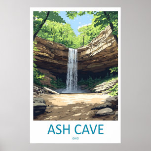 Affiche de voyage vintage Ash Cave Ski National Pa