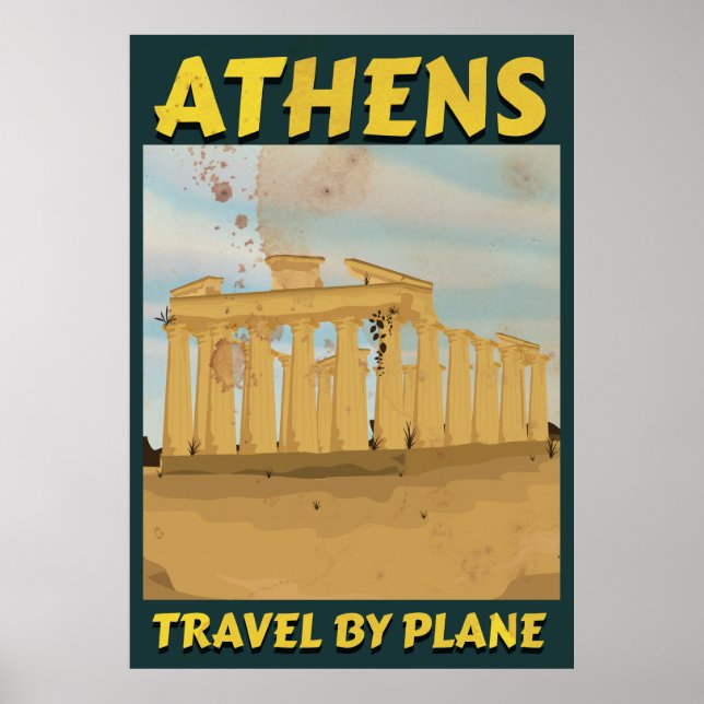 Affiche de voyage vintage Athènes (Devant)