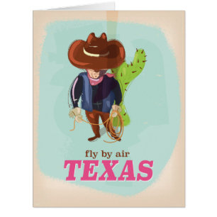 affiche de voyage vintage au Texas