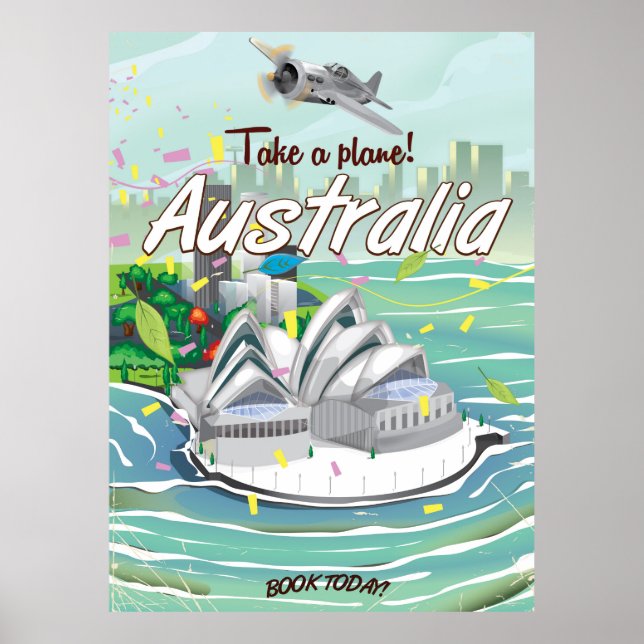affiche de voyage vintage Australie Sydney (Devant)