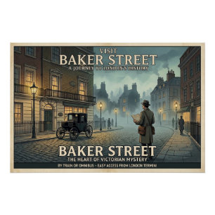 Affiche de voyage vintage Baker Street Londres