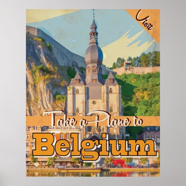 Affiche de voyage vintage Belgique. (Devant)