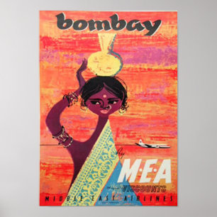 Affiche de voyage vintage Bombay