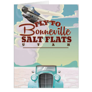 Affiche de voyage vintage Bonneville Salt Flat Uta