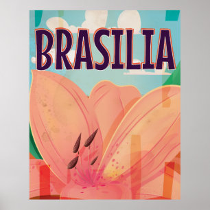 Affiche de voyage vintage Brasilia