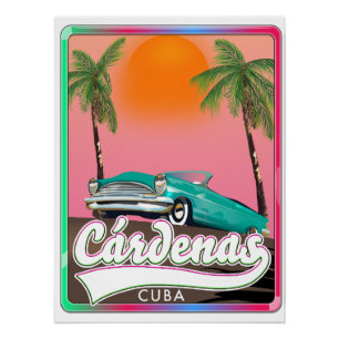 Affiche de voyage vintage Cárdenas Cuba