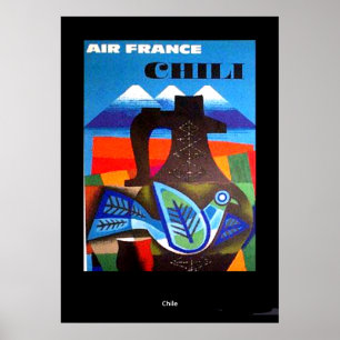 Affiche de voyage vintage Chili Impression