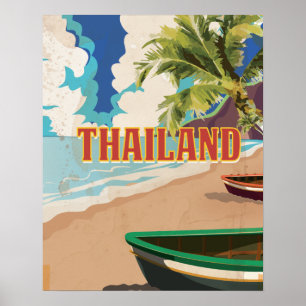 Affiche de voyage vintage classique Thaïlande