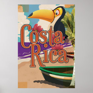 Affiche de voyage vintage Costa Rica