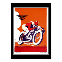 Affiche de voyage vintage Course de moto