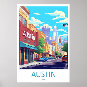Affiche de voyage vintage d'Austin Ski Parc nation