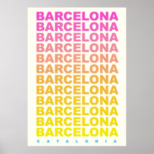Affiche de voyage vintage de Barcelone
