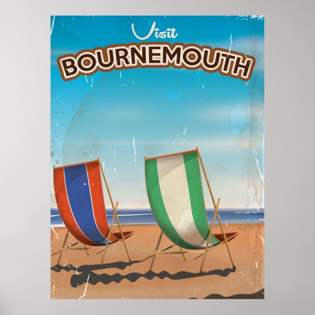 Affiche de voyage vintage de Bournemouth (Devant)