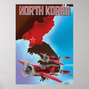 Affiche de voyage vintage de Corée du Nord.
