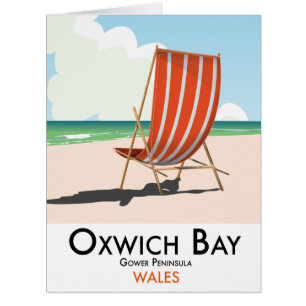 Affiche de voyage vintage de la baie d'Oxwich péni