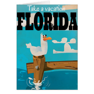 Affiche de voyage vintage de la mouette de Floride