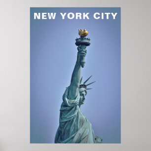 Affiche de voyage vintage de la Statue de la Liber