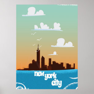 Affiche de voyage vintage de la ville de New York