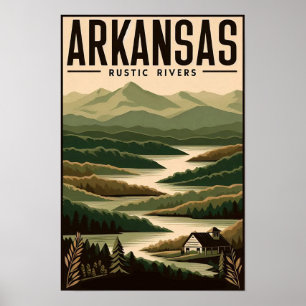 Affiche de voyage vintage de l'Arkansas