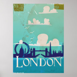 Affiche de voyage vintage de Londres