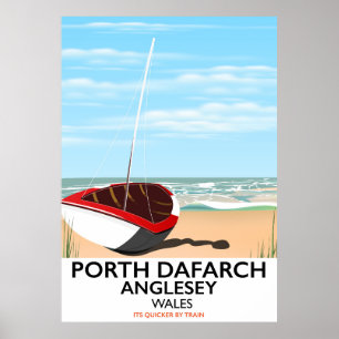 Affiche de voyage vintage de Porth Dafarch, Angles
