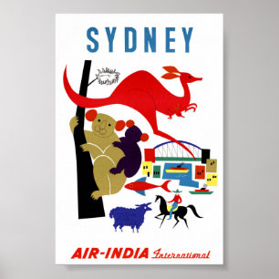 Affiche de voyage vintage de Sydney restaurée