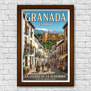 Affiche de voyage vintage des années 1960 à Grenad