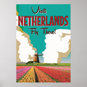 Affiche de voyage vintage des Pays-Bas