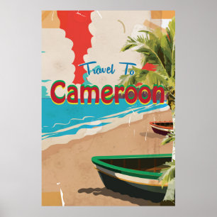 Affiche de voyage vintage du Cameroun