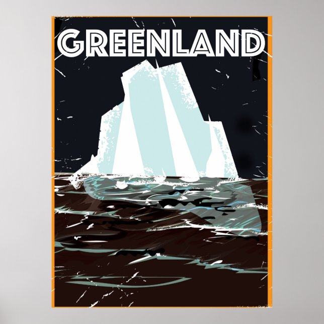 Affiche de voyage vintage du Groenland (Devant)