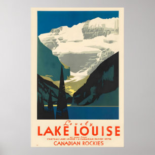 Affiche de voyage vintage du lac Louise Canada