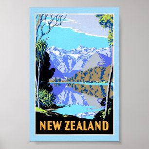 Affiche de voyage vintage du lac Matheson en Nouve