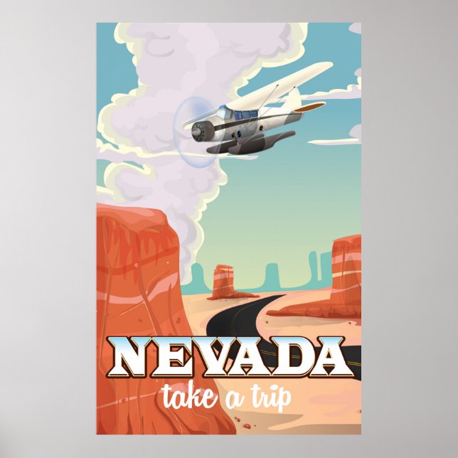 affiche de voyage vintage du Nevada State (Devant)