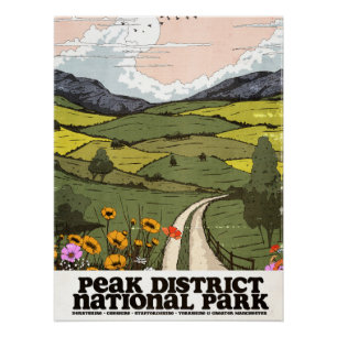 Affiche de voyage vintage du parc national de Peak