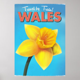 Affiche de voyage vintage du Pays de Galles