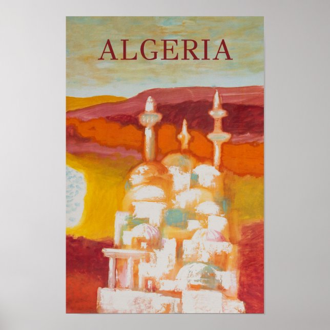 Affiche de voyage vintage en Algérie (Devant)