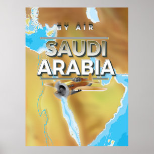 Affiche de voyage vintage en Arabie saoudite