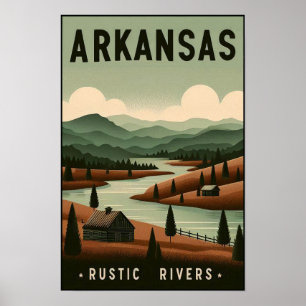 Affiche de voyage vintage en Arkansas