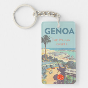 Affiche de voyage vintage Gênes Riviera italienne 