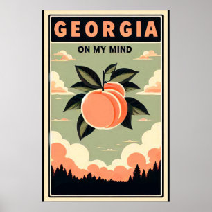 Affiche de voyage Vintage Georgia Peach